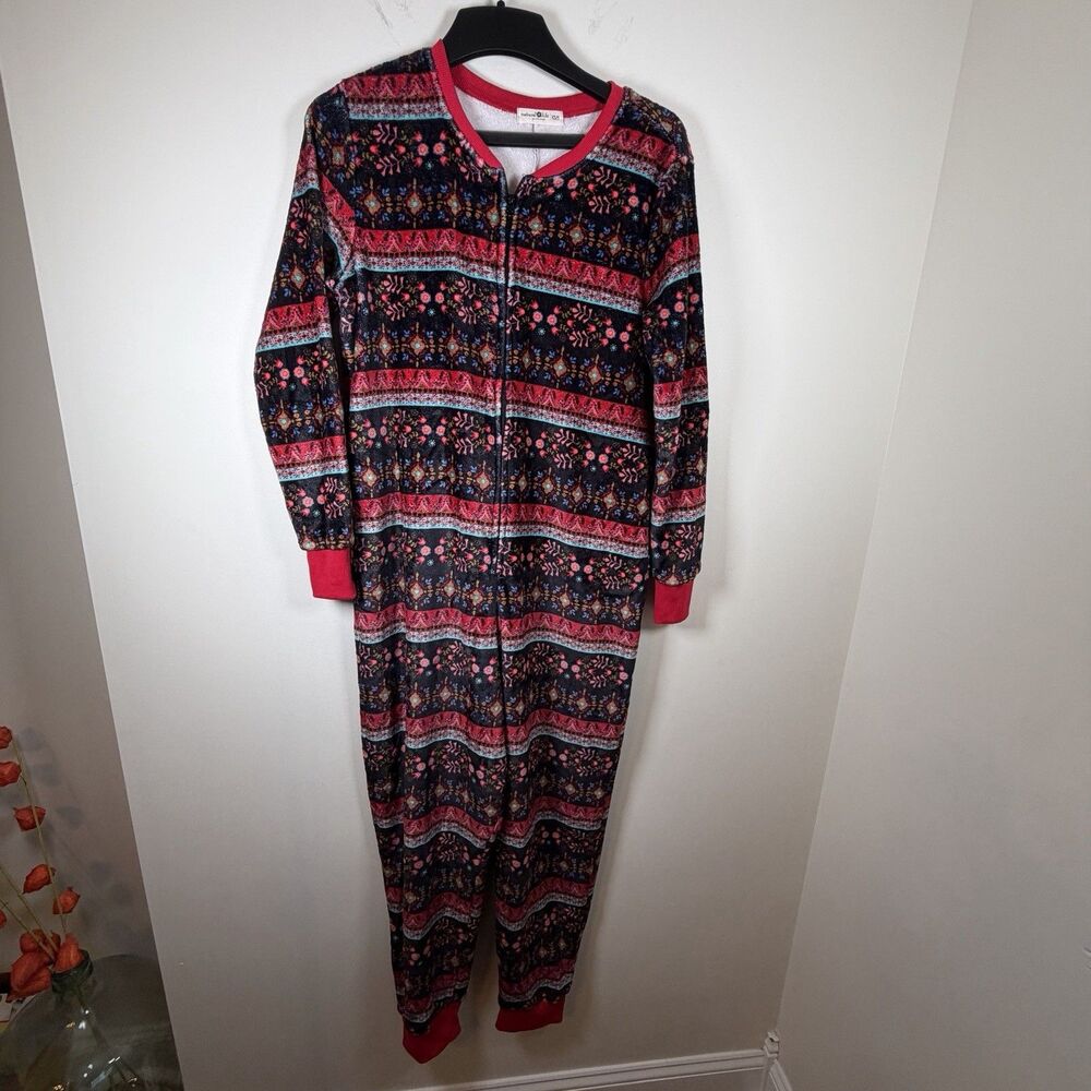 Natural Life Fleece Jumpsuit Lounge Wear Floral XS/S￼
